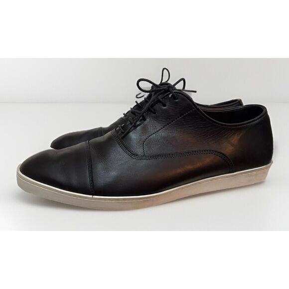 Mens Allen Edmonds Park Avenue Black Leather Cap-toe Oxford Dress Sneakers-10 main image 8